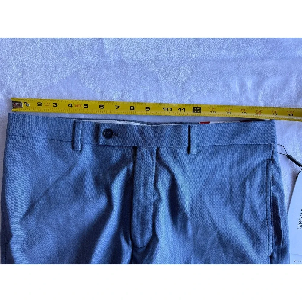 Calvin‎ Klein Jerome Dress Pants Mens 34x34 Slim Fit Blue Formal Corporate Core